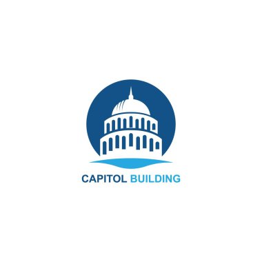 capitol building logo design vector icon