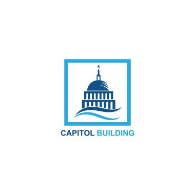 capitol building logo design vector icon