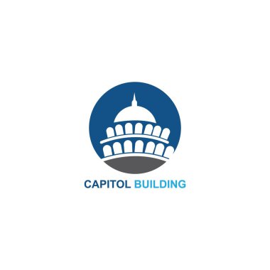 capitol building logo design vector icon