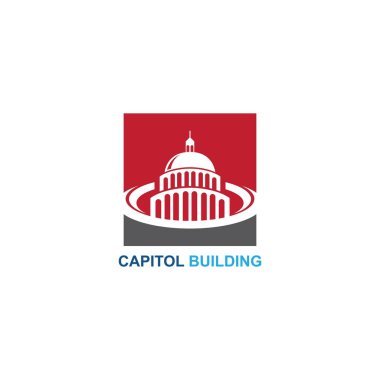 capitol building logo design vector icon