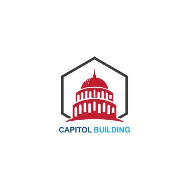 capitol building logo design vector icon