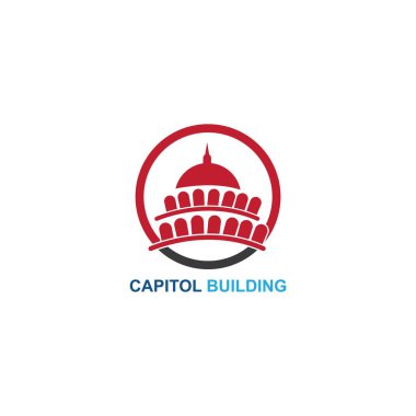 capitol building logo design vector icon
