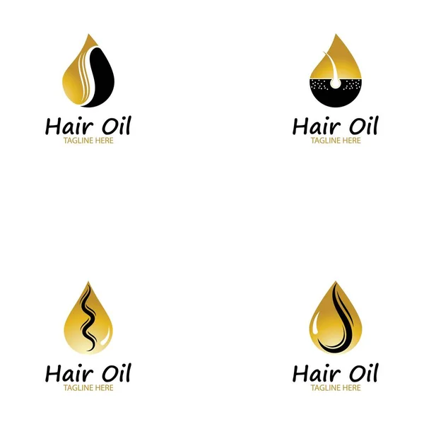 Saç Yağı Esaslı Logo Damla Yağ Saç Logosu Sembol Vektörü — Stok Vektör