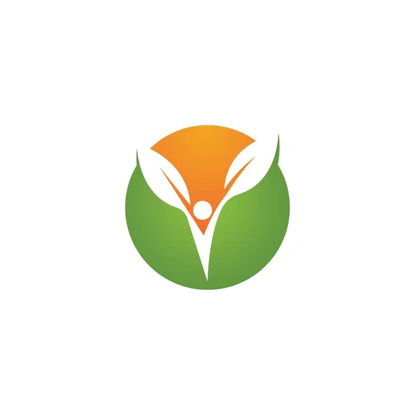 Diseño Del Logotipo Tres Hojas Plantilla Logotipo Ecológico Hoja Verde — Vector de stock
