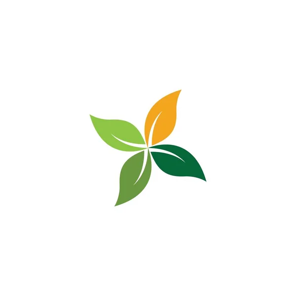 三片叶子标志的设计 绿叶生态标识模板 — 图库矢量图片