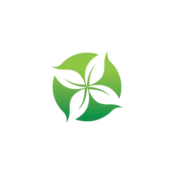 Diseño Del Logotipo Tres Hojas Plantilla Logotipo Ecológico Hoja Verde — Vector de stock