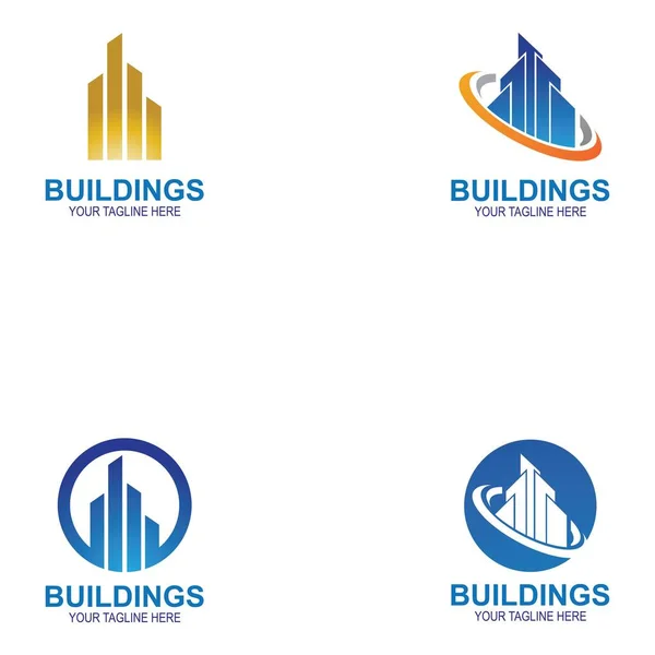 Set Building Construction Logo Vector Design Real Estate Logo — Stock Vector