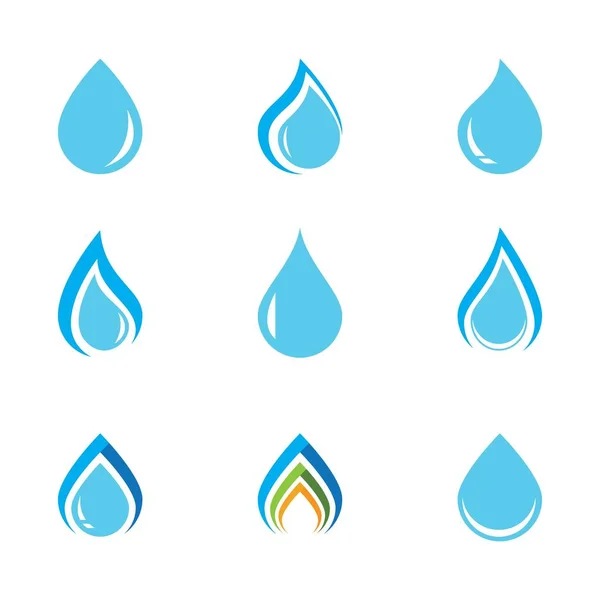 Set Water Drop Logo Sablon Vektor Illusztráció Tervezés — Stock Vector
