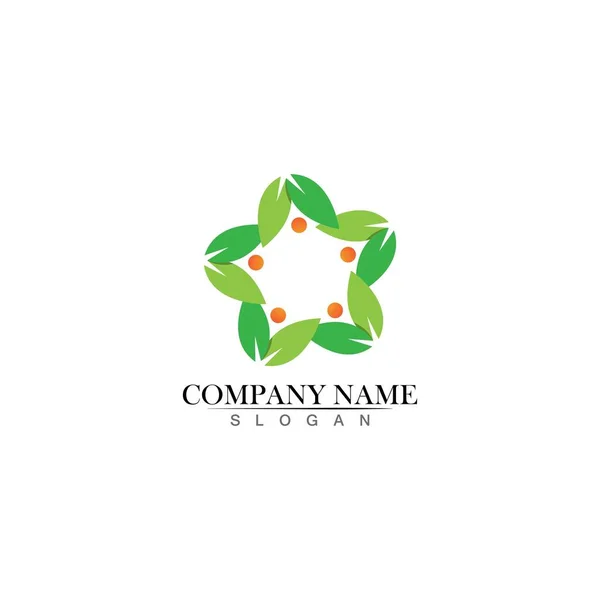 Feuille Arbre Vecteur Logo Conception Eco Friendly Concept — Image vectorielle