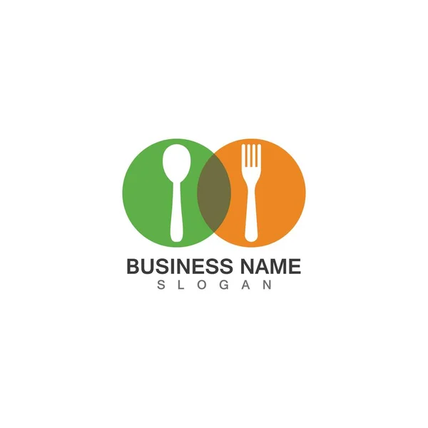 Fork Faca Colher Ícone Logotipo Vetor Template Design Para Restaurante — Vetor de Stock