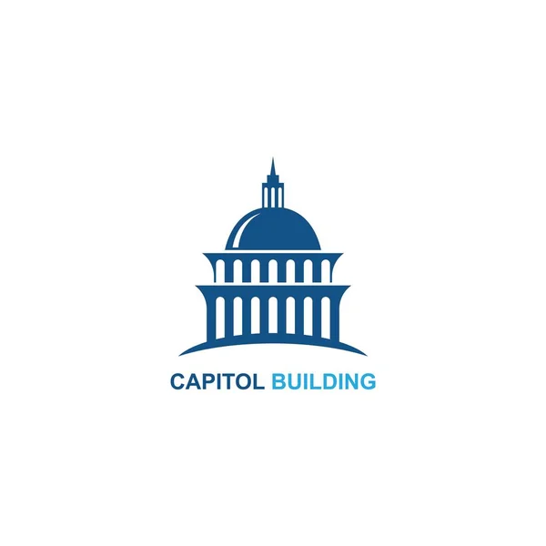 Capitol Building Logo Design Vector Icon — Stock vektor