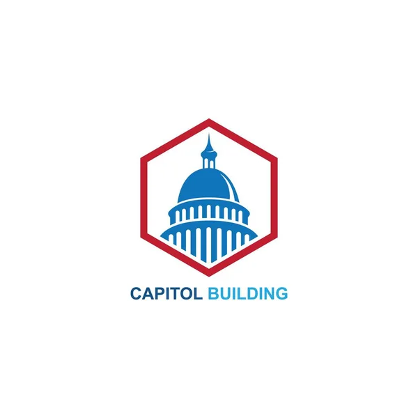 Kapitol Gebäude Logo Design Vektor Symbol — Stockvektor