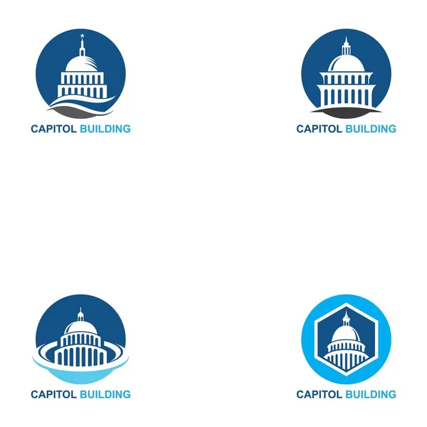 Будівля Капітолію Дизайн Логотипу Векторна Іконка — стоковий вектор