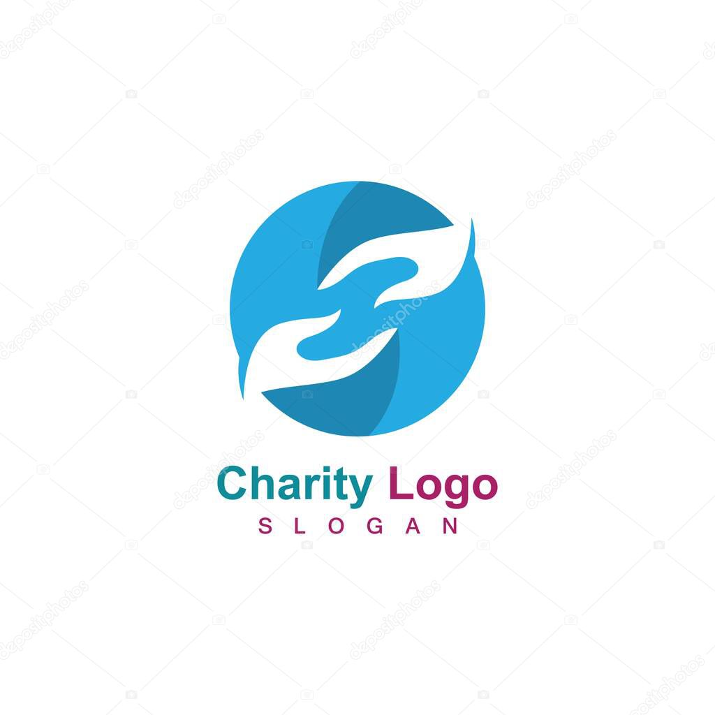 Illustration of charity logo design template vector