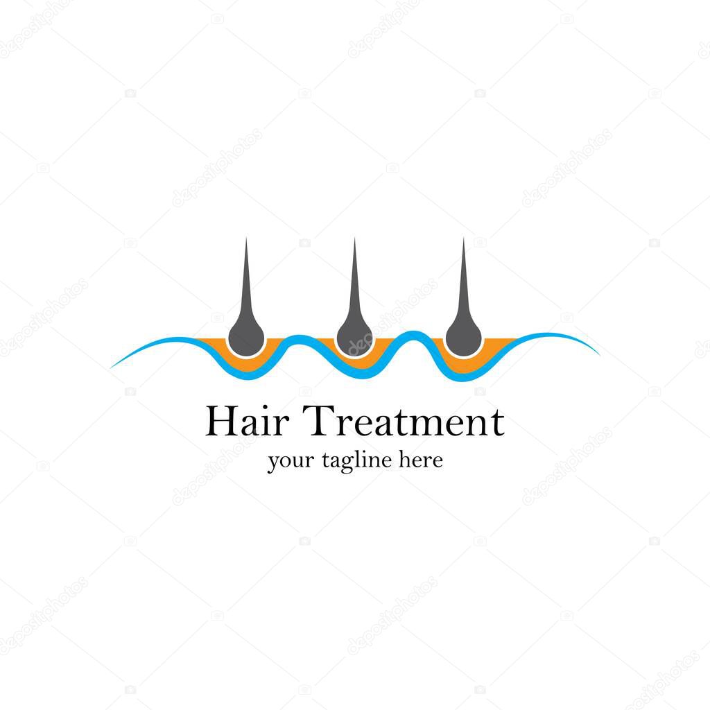 Hair treatment logo vector icon template
