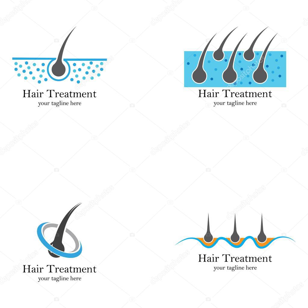 Hair treatment logo vector icon template