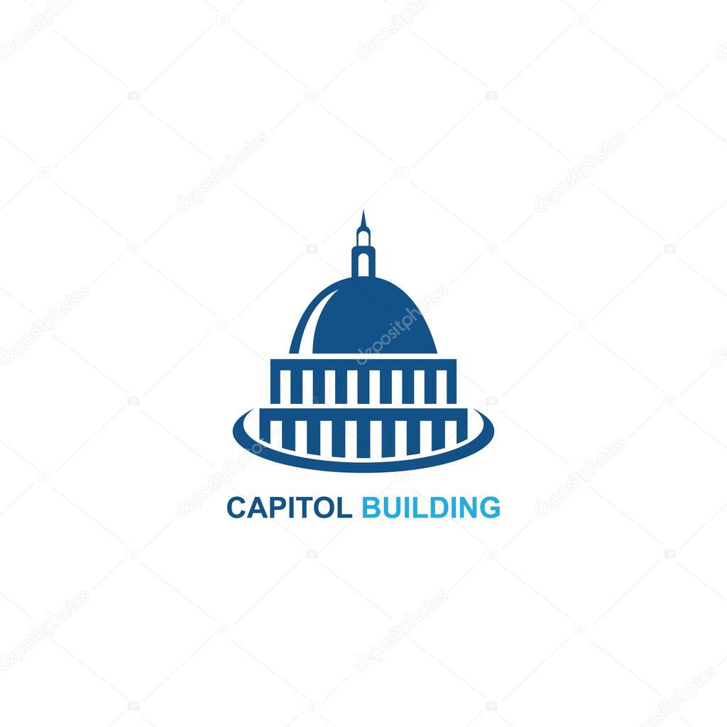 Capitol building logo design vector icon