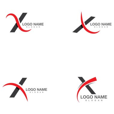 X Letter and X Logo Template vector illustration icon