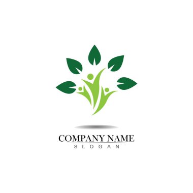 Tree human logo design. Human life logo icon