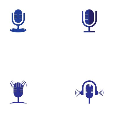 Microphone icon logo vector template