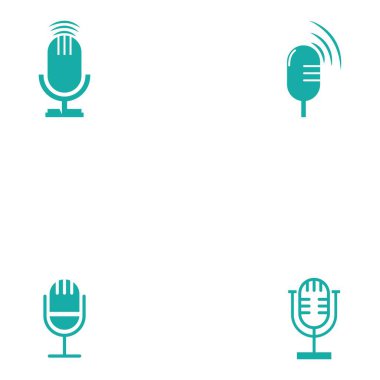 Microphone icon logo vector template