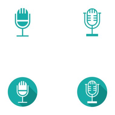 Microphone icon logo vector template