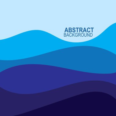 Mavi dalga vektörü soyut arkaplan düz tasarım stok çizimi