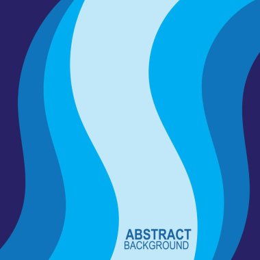 Mavi dalga vektörü soyut arkaplan düz tasarım stok çizimi