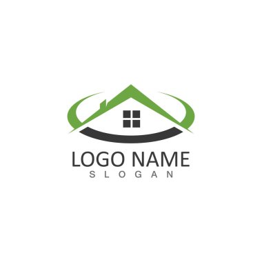 Emlak ve bina ev logo vektör