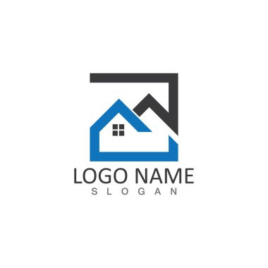 Emlak ve bina ev logo vektör