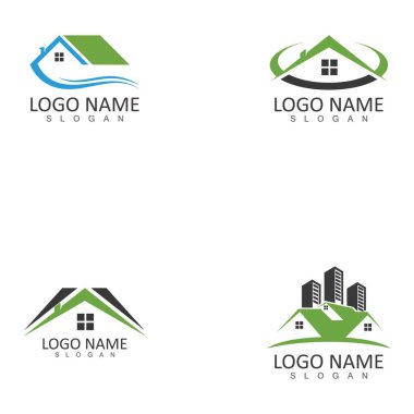 Emlak ve bina ev logo vektör