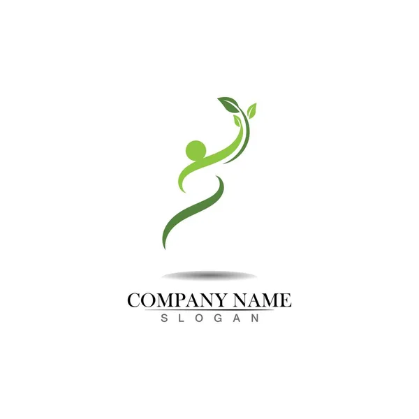 Tree Human Logo Design Human Life Logo Icon — Image vectorielle