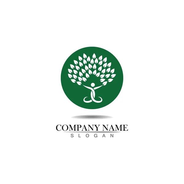 Tree Human Logo Design Human Life Logo Icon — Stock Vector