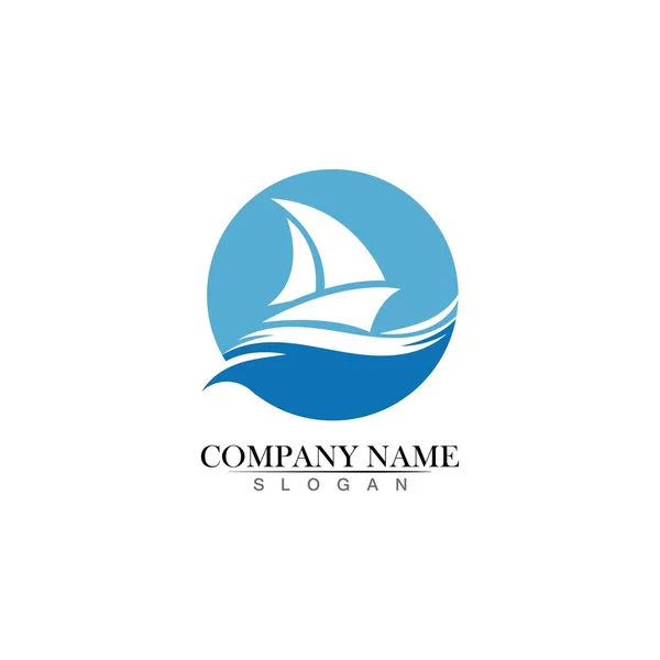 Ocean Cruise Lijnschip Silhouet Eenvoudige Lineaire Logo — Stockvector