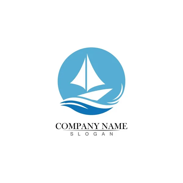 Ocean Cruise Liner Ship Silhouette Simple Linear Logo — Stock Vector