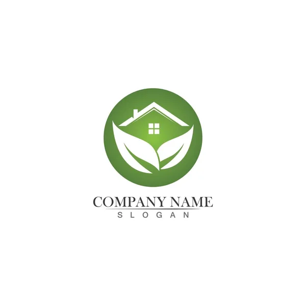 Building Home Nature Logo Design Template — Image vectorielle