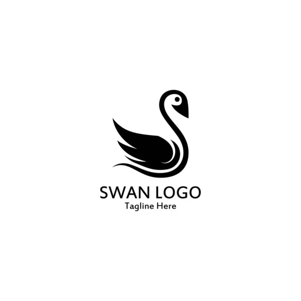 Schwan Logo Einfach Symbol Vorlage Vektor Illustration Kreatives Design — Stockvektor