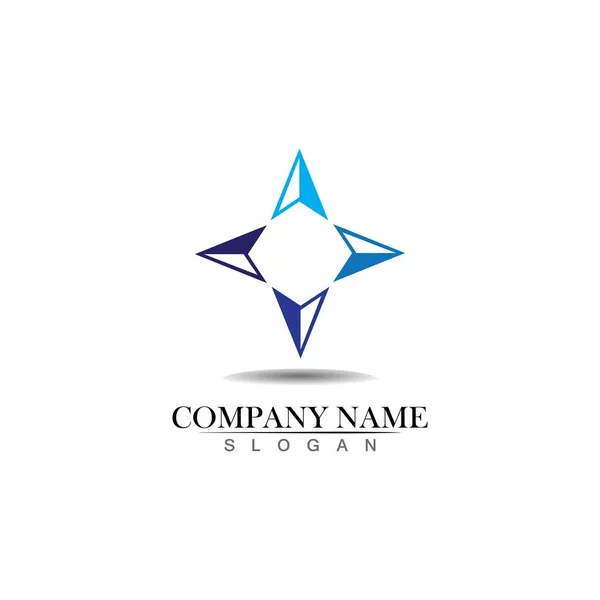 Vetor Bússola Sinais Símbolos Logotipo — Vetor de Stock