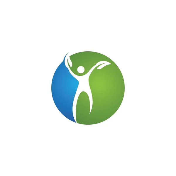 Gente Ecología Salud Vida Vector Logo Diseño Icono — Vector de stock