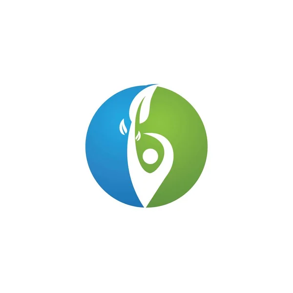 Gente Ecología Salud Vida Vector Logo Diseño Icono — Vector de stock