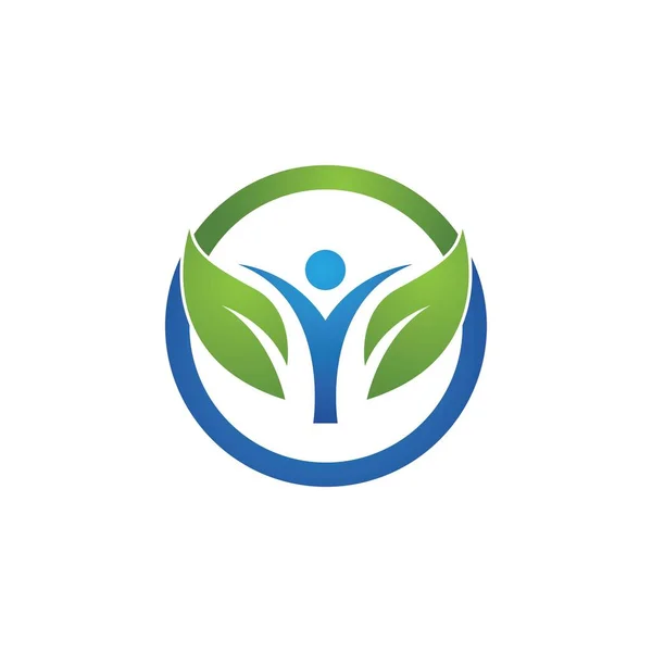People Ecology Health Life Vector Logo Design Icon — Stock Vector