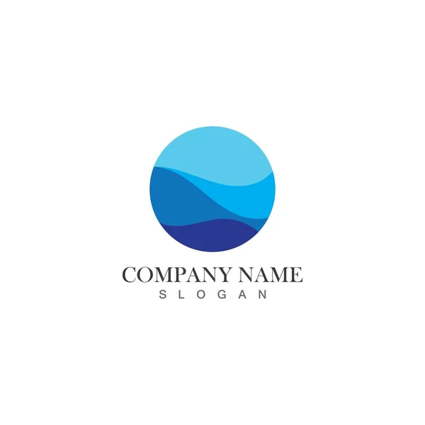 Logotipo Forma Redonda Isolado Logotipo Cor Azul Imagem Água Corrente —  Vetores de Stock