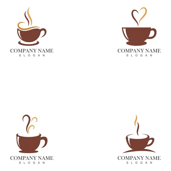 Kaffeetasse Logo Template Vektor Icon Design — Stockvektor