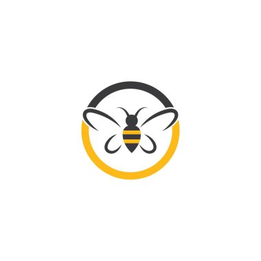 Arı Logo Şablonu vektör çizimi tasarımı