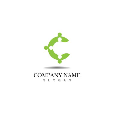 C people logo design vector
