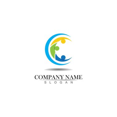 C people logo design vector