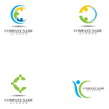 C people logo design vector