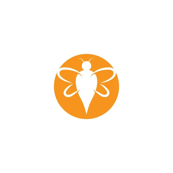 Arı Logo Şablonu Vektör Çizimi Tasarımı — Stok Vektör