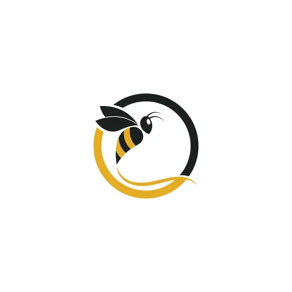 Bee Logo Plantilla Vector Icono Ilustración Diseño — Vector de stock