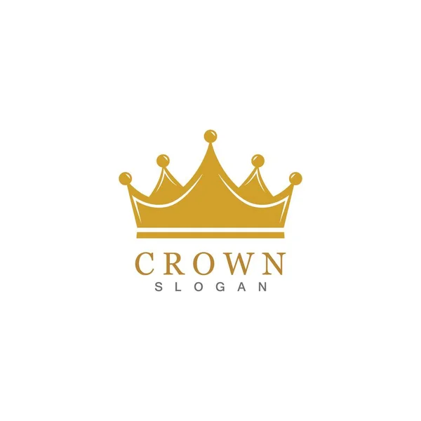 Crown Logo Şablonu Vektör Çizimi — Stok Vektör